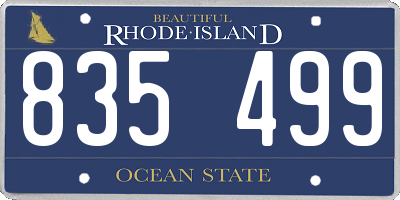 RI license plate 835499