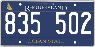 RI license plate 835502