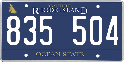RI license plate 835504
