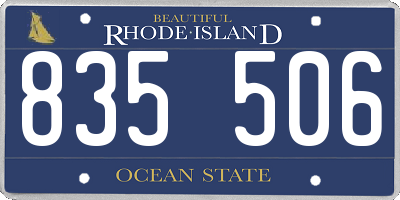 RI license plate 835506
