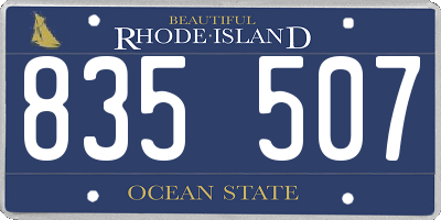 RI license plate 835507