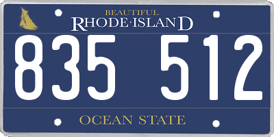 RI license plate 835512