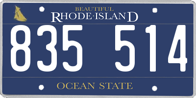 RI license plate 835514