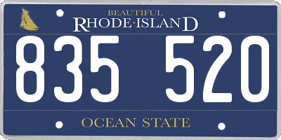RI license plate 835520