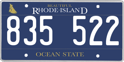 RI license plate 835522