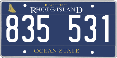 RI license plate 835531