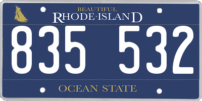 RI license plate 835532