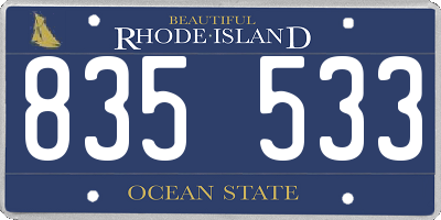 RI license plate 835533