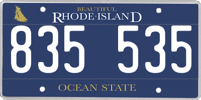 RI license plate 835535