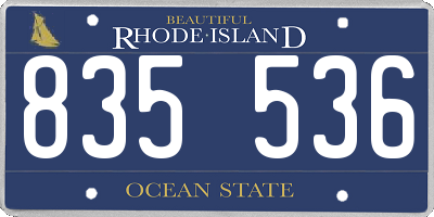 RI license plate 835536