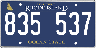 RI license plate 835537