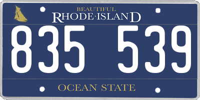 RI license plate 835539
