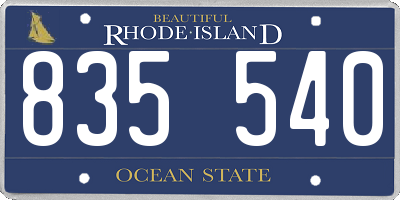 RI license plate 835540