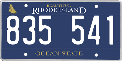 RI license plate 835541