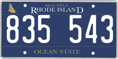 RI license plate 835543