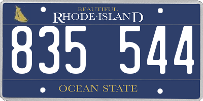 RI license plate 835544