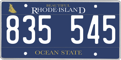 RI license plate 835545
