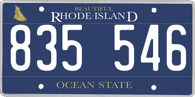 RI license plate 835546