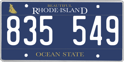 RI license plate 835549