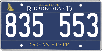 RI license plate 835553