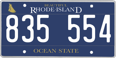 RI license plate 835554