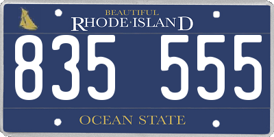 RI license plate 835555