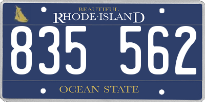 RI license plate 835562