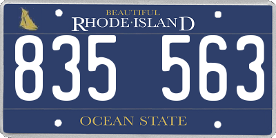 RI license plate 835563
