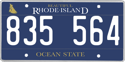 RI license plate 835564