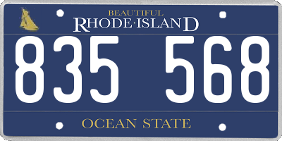 RI license plate 835568