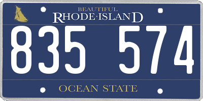 RI license plate 835574