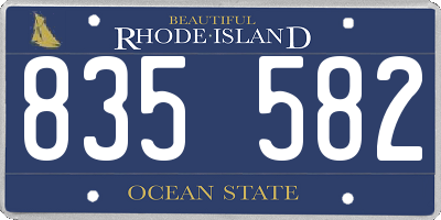 RI license plate 835582