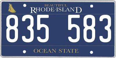 RI license plate 835583