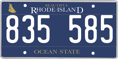 RI license plate 835585