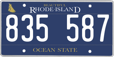 RI license plate 835587
