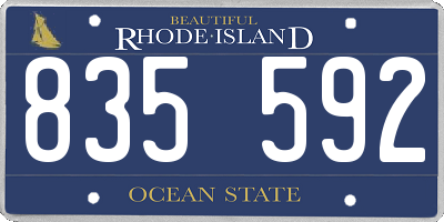 RI license plate 835592