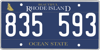 RI license plate 835593