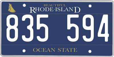 RI license plate 835594