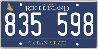 RI license plate 835598
