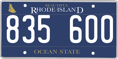 RI license plate 835600