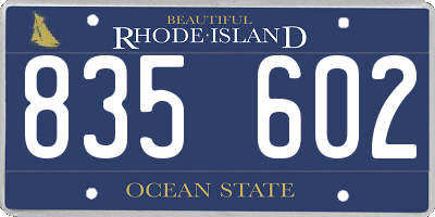 RI license plate 835602