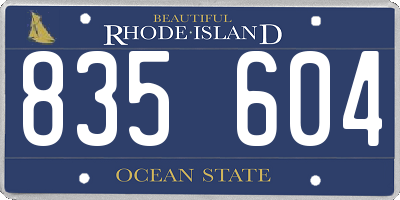 RI license plate 835604
