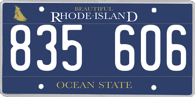 RI license plate 835606