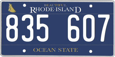 RI license plate 835607