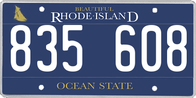 RI license plate 835608