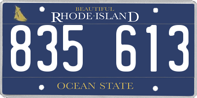 RI license plate 835613