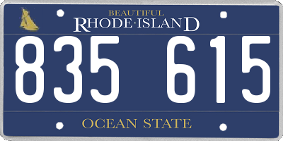 RI license plate 835615