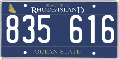 RI license plate 835616