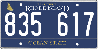 RI license plate 835617