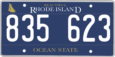 RI license plate 835623